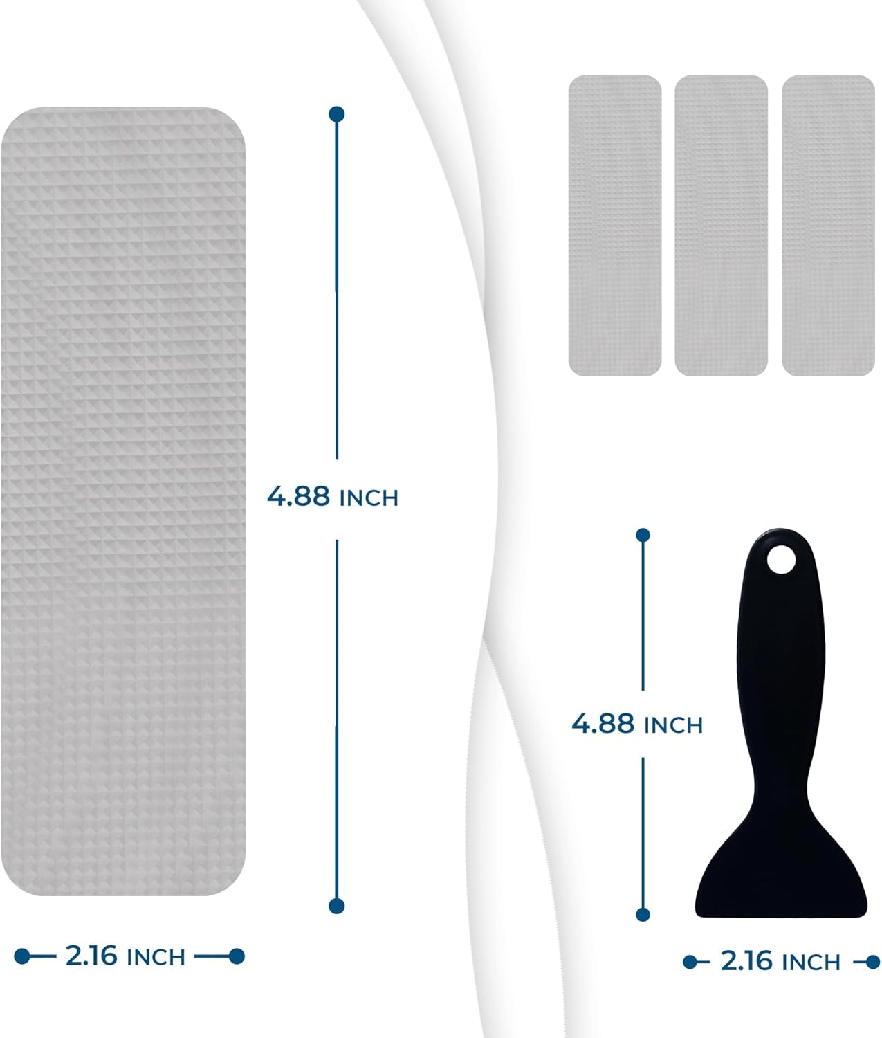 Anti Slip Shower Stickers 24 PCS, Gray Non-Slip Shower Strips for Adults, Premium Adhesive Bath Tub Stickers