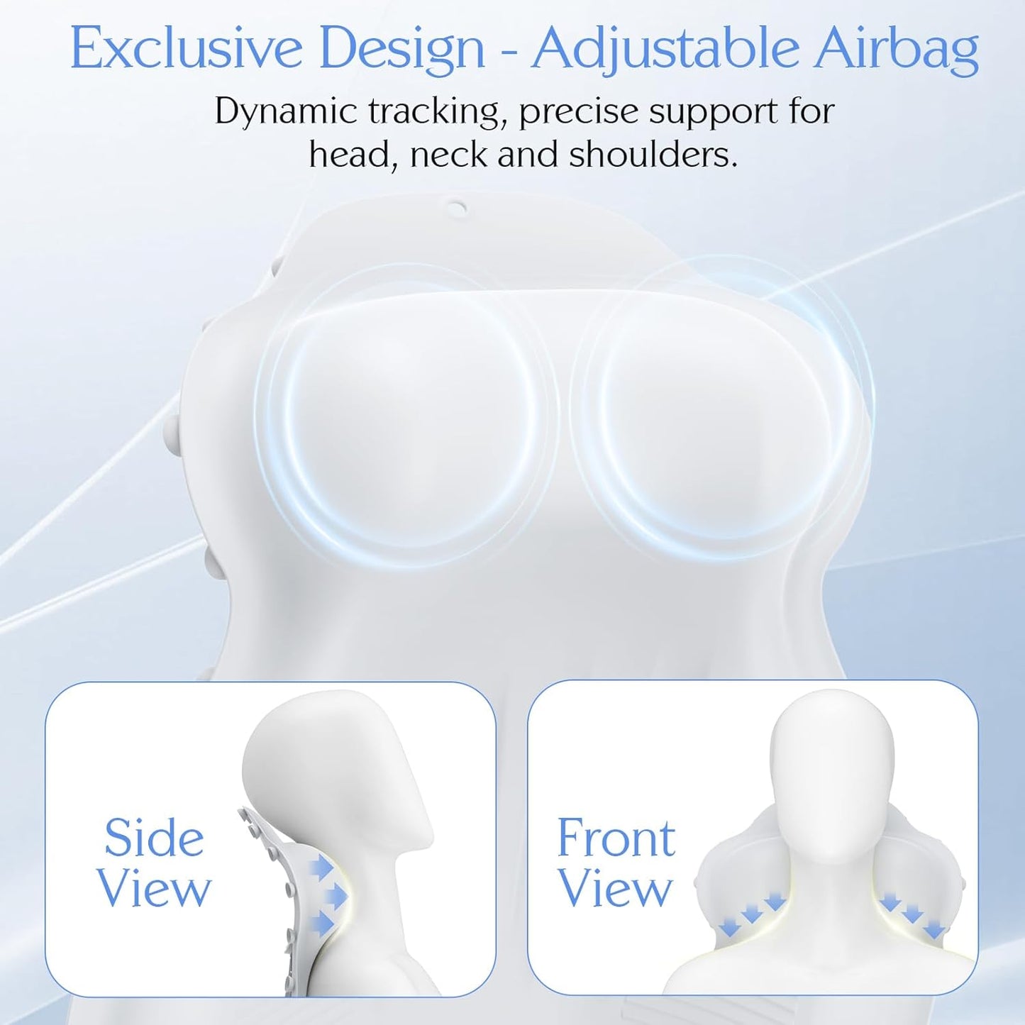 Silicone Bath Pillow, New Material Bath Pillows for Tub Head Neck and Back Support, Bath Tub Pillow with 4D Press Inflatable Airbag and Non-Slip Strong Suction Cups, Quick-Drying, Easy to Store, White