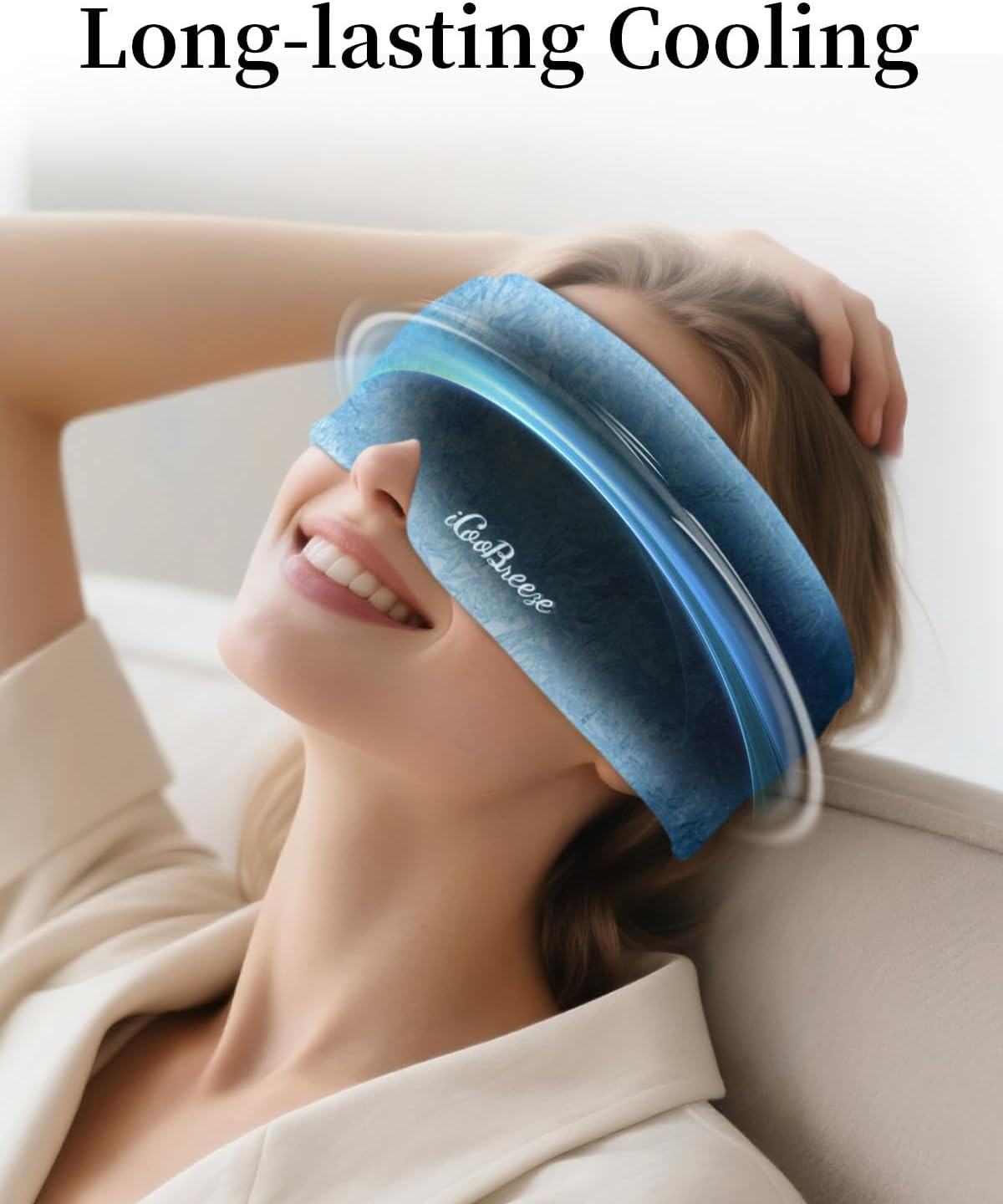 Cooling Eye Mask for Puffy Eyes, Headache and Migraine Relief Gel Eye Mask, for Headache, Puffiness, Eye Strain, Sinusitis & Post-Surgery Care – Large Soft Reusable Cold Eye Compress (Black)