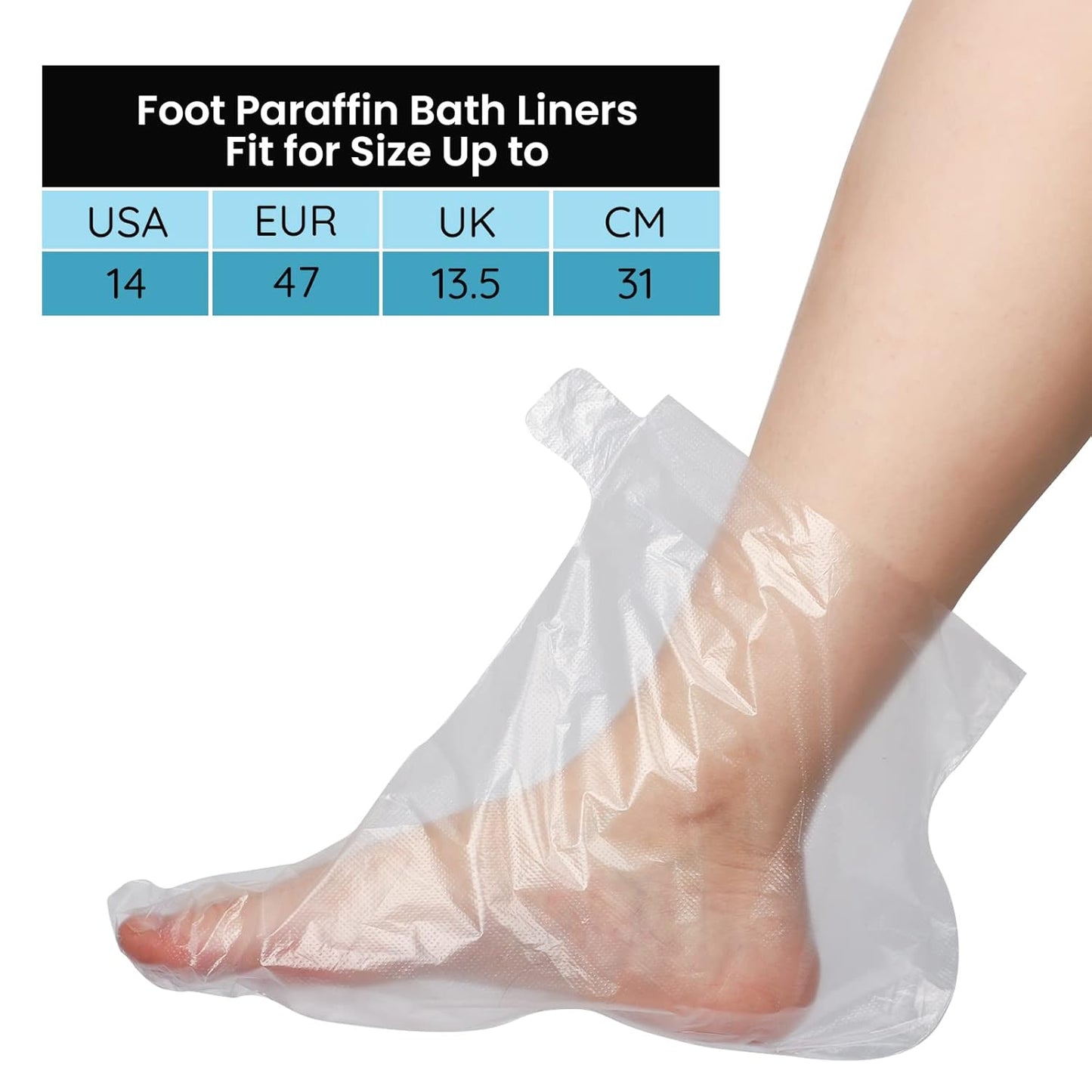 Segbeauty Paraffin Wax Liners for Foot, 200pcs Larger & Thicker Paraffin Foot Bags, Plastic Paraffin Bath Socks Hot Wax thera-py Bath Booties Covers for SPA Wax treat-ment Paraffin Wax Machine