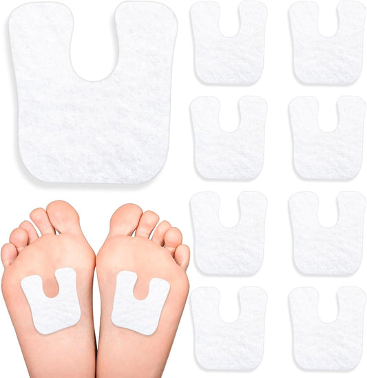 36 Pieces U Shaped Felt Pads Horseshoe Metatarsal Pads Callus Forefoot Foot Pads Pain Relief Foot Cushion Protect Calluses from Rubbing on Shoes Reduce Foot and Heel Pain(White)