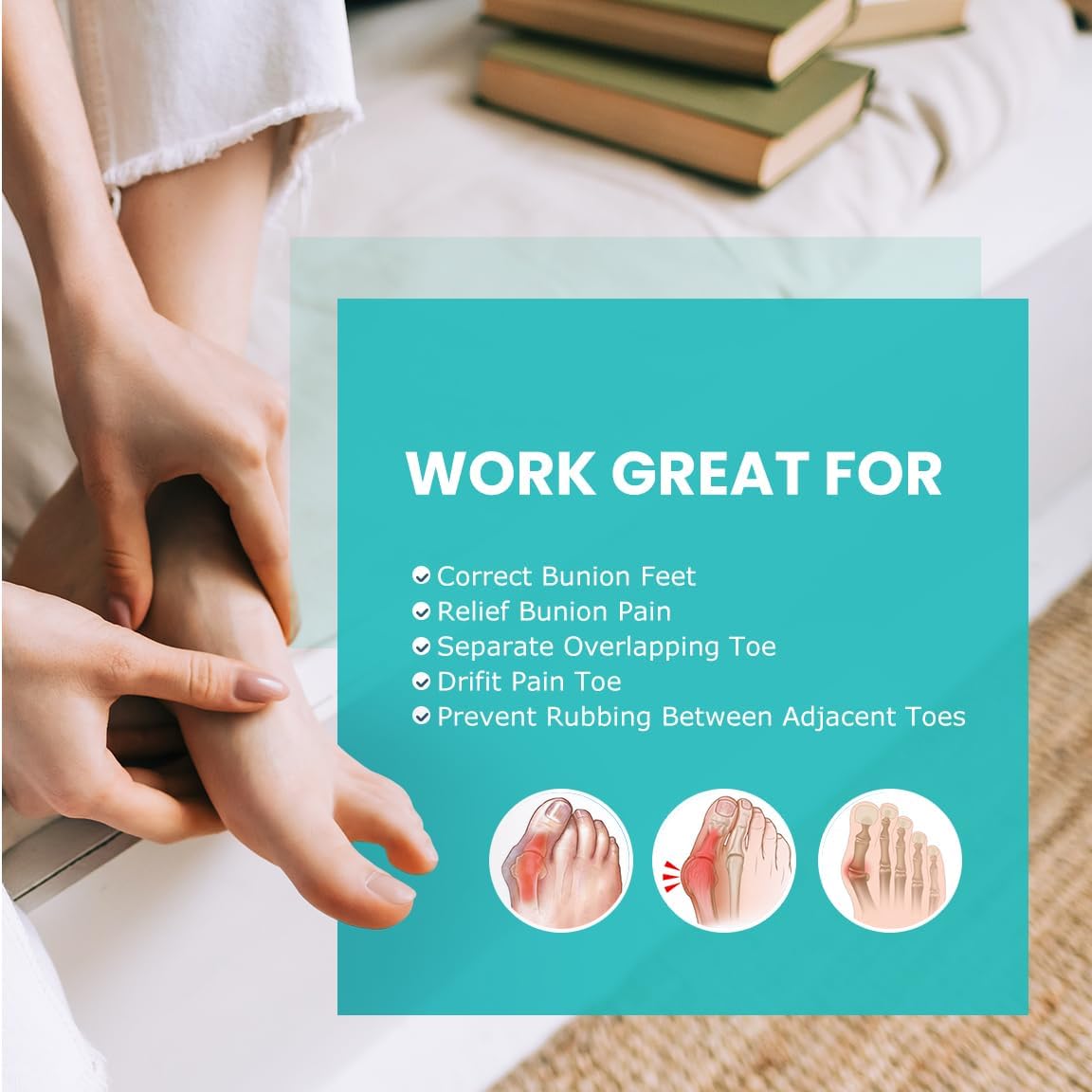 Upgraded Gel Toe Separators - 12 Pack Aloe Vera Extract Infused Silicone Toe Spacers for Straightening Overlapping Toes, Bunions, Calluses – Bunion Corrector for Men and Women(6M+6S)