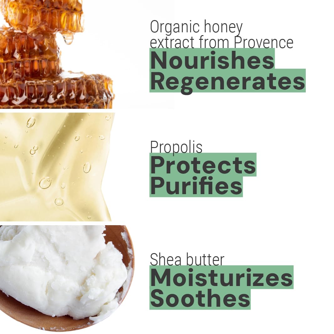 Panier des Sens - Small Hand Cream for Dry Cracked Hands – Honey Mini Hand Lotion for Dry Skin - With Shea Butter and Honey Extract - Hand Care 97% Natural Ingredients - Travel Size 1 floz