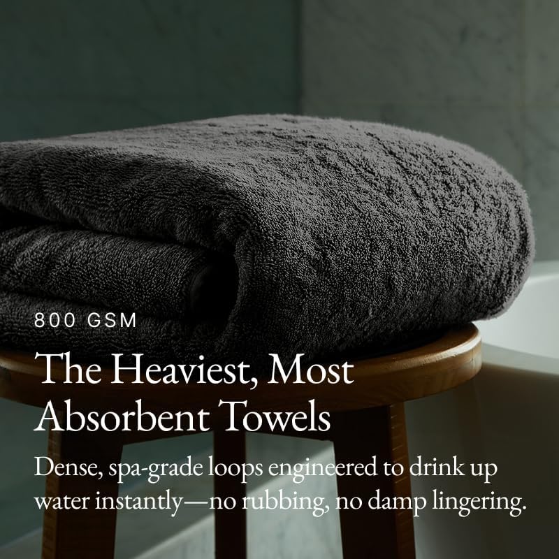 Italic Ultraplush 12-Piece Family Towel Set – Luxury Bath Towels, Hand Towels & Washcloths – Heavy Duty 800GSM Quick Dry, Plush & Absorbent 100% Australian Cotton (Charcoal)