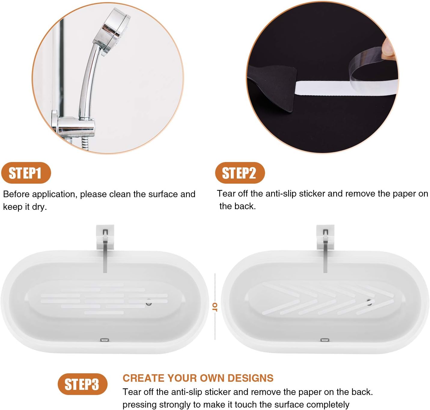 Anti Slip Shower Stickers, Safety Bathtub Strips Adhesive Decals with Premium Scraper for Bath Tub Shower Stairs Ladders Boats