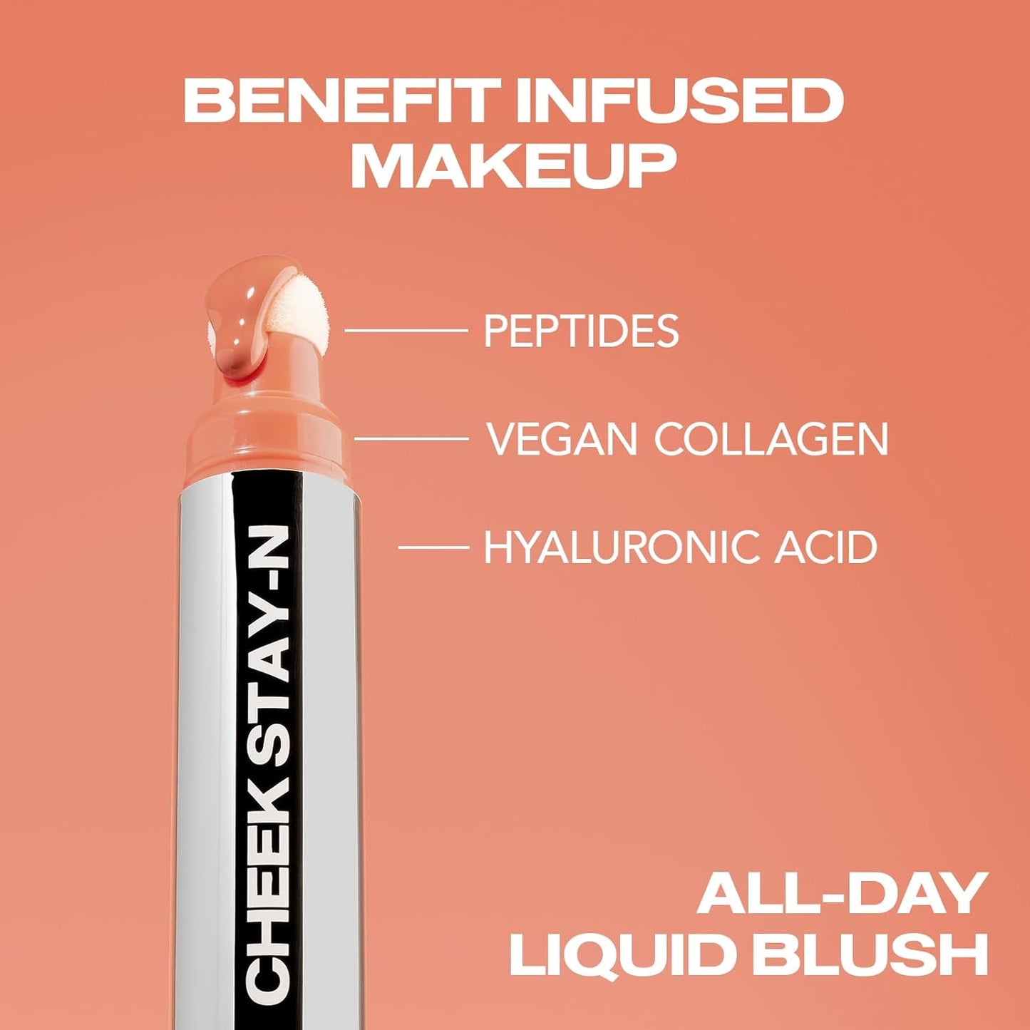 Sacheu Cheek STAY-N Liquid Blush for Cheeks — High Pigment, Buildable, Lightweight Cream Blush Infused With Squalane, for Dewy & Radiant Flushed Cheeks — Long-lasting & Cruelty Free, I'm Playful