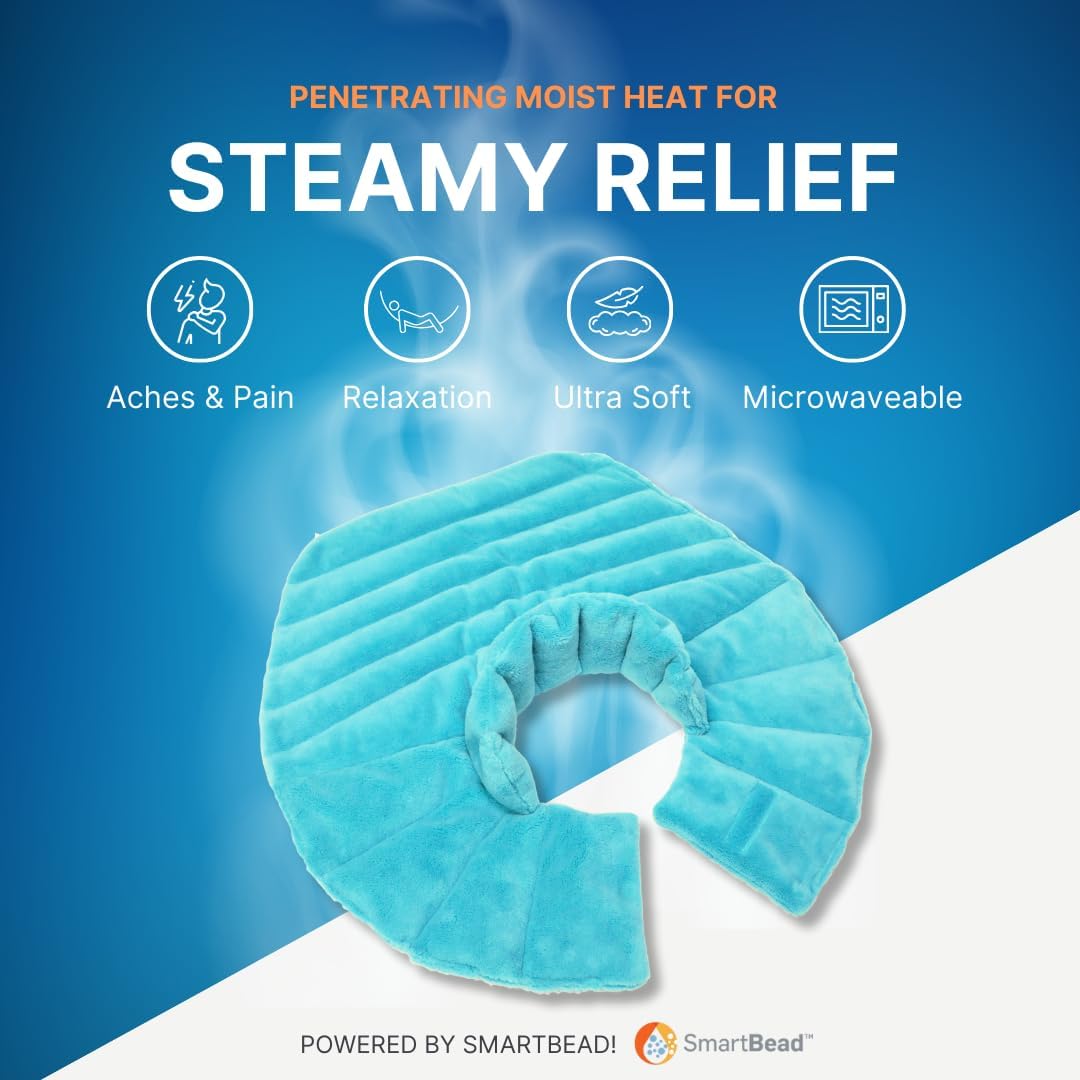 NatraCure Microwave Heating Pad for Neck, Shoulders and Back - Heated Wrap & Microwavable Warmer Moist Heating Pad with SmartBead Technology - Physical Therapy FSA, HSA, Spa Gifts - 1PK