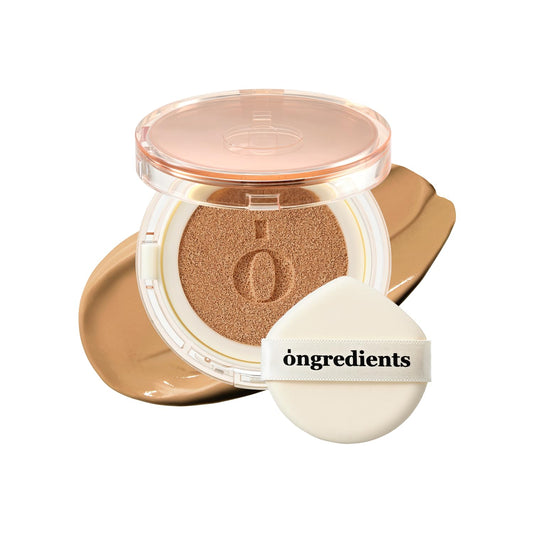 Skin Barrier Glow Cover Cushion, All-day Coverage, Glow Finish, Lightweight, Skincare-Like Texture, Non-cakey Makeup, Korean Cushion Foundation (#34W Sunset, 0.15 oz)