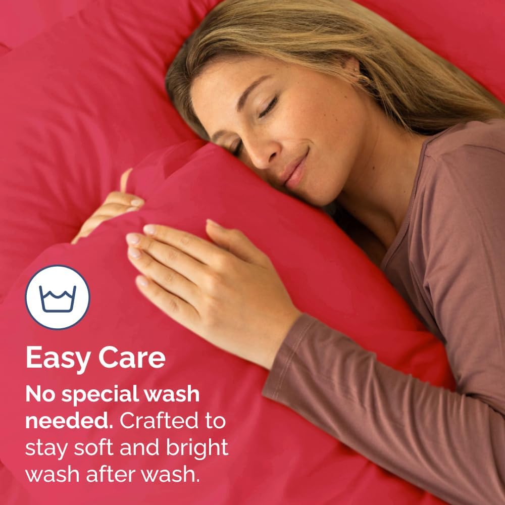 Queen Pillow Cases Set of 2 - Ultra Soft Hotel Quality Pillowcase Covers - Comfy, Cozy, Cooling & Wrinkle Free - Shrink, Stain & Fade Resistant - Machine Washable Pillow Protectors - 2 Piece Set - Red