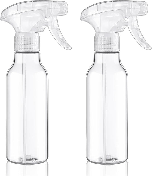 Cosywell Plastic Spray Bottles 8.8oz/260ml 2 Pack Empty Spray Bottle for Cleaning Mist/Stream Heavy Duty Water Spraying Bottle for Cooking Solutions Essential Oils Hair Care(Clear)