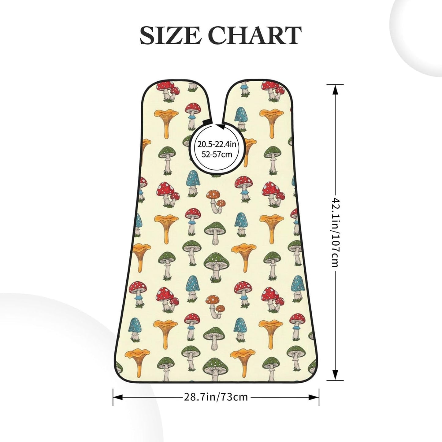 Beard Grooming Cape, Waterproof Hair Catcher for Shaving Trimming, Non-Stick Bib Apron Gifts for Dad Men, Female Ladies Legs Various Mushrooms Shave Bib