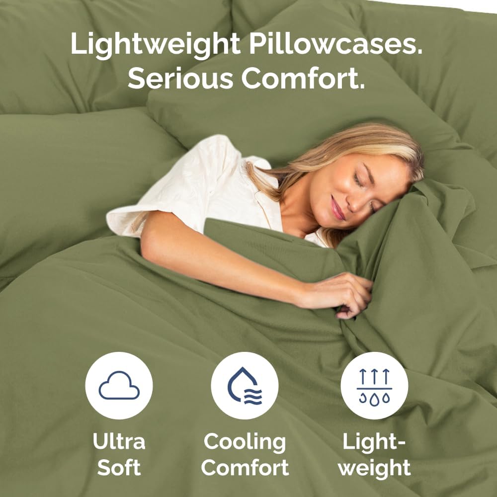 King Pillow Cases Set of 10 - Ultra Soft Hotel Quality Pillowcase Covers - Comfy. Cozy & Wrinkle Free - Shrink, Stain and Fade Resistant - Machine Washable Pillow Protectors - 10 Pcs Set - Sage Green