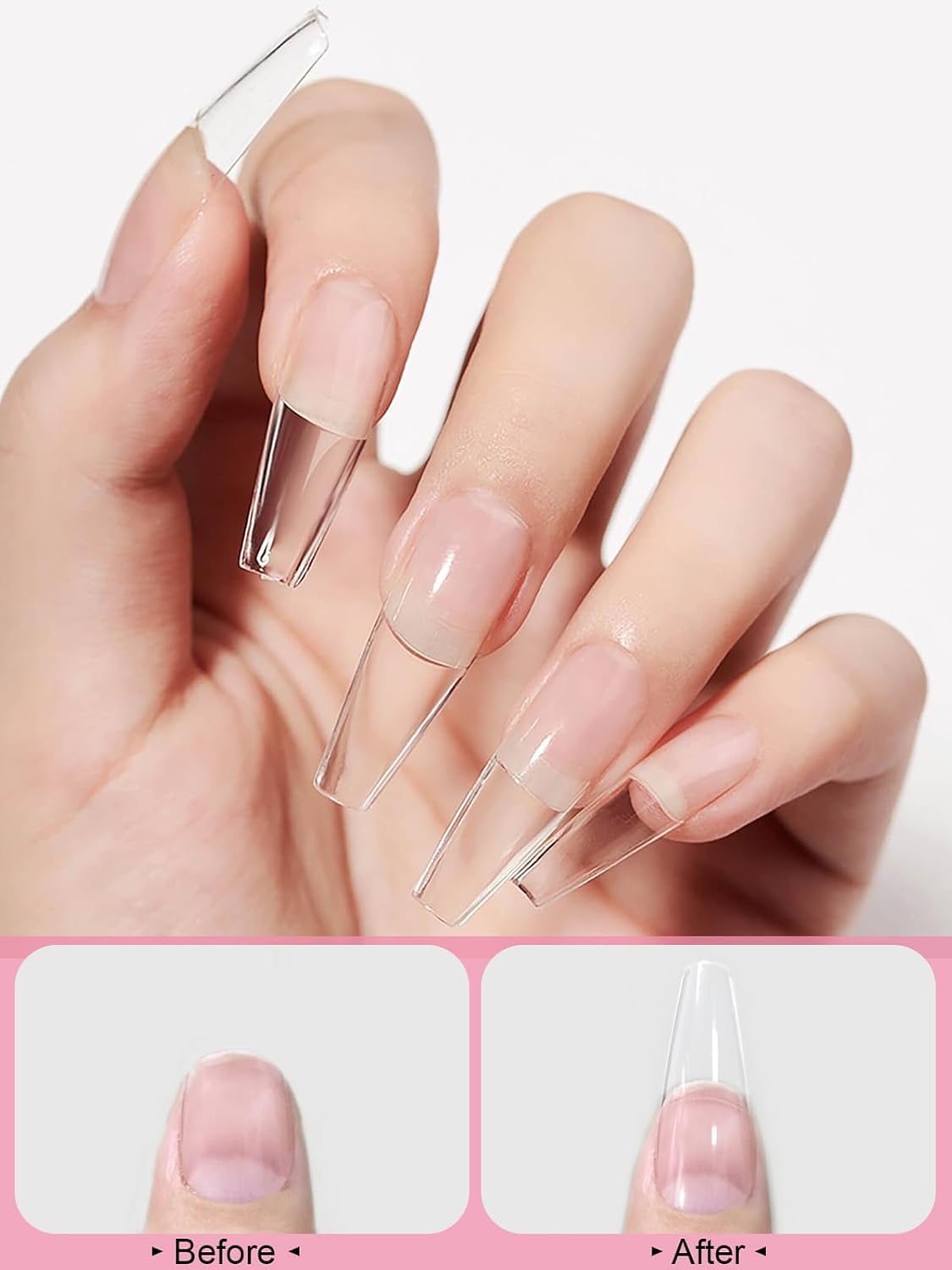EBANKU 7.1oz Clear Acrylic Powder, Crystal Transparent Acrylic Nail Powder for Nail Extenstion, Professional Nail Powder for French Manicure, Nail Carving, Long-Lasting, No Lamp Needed