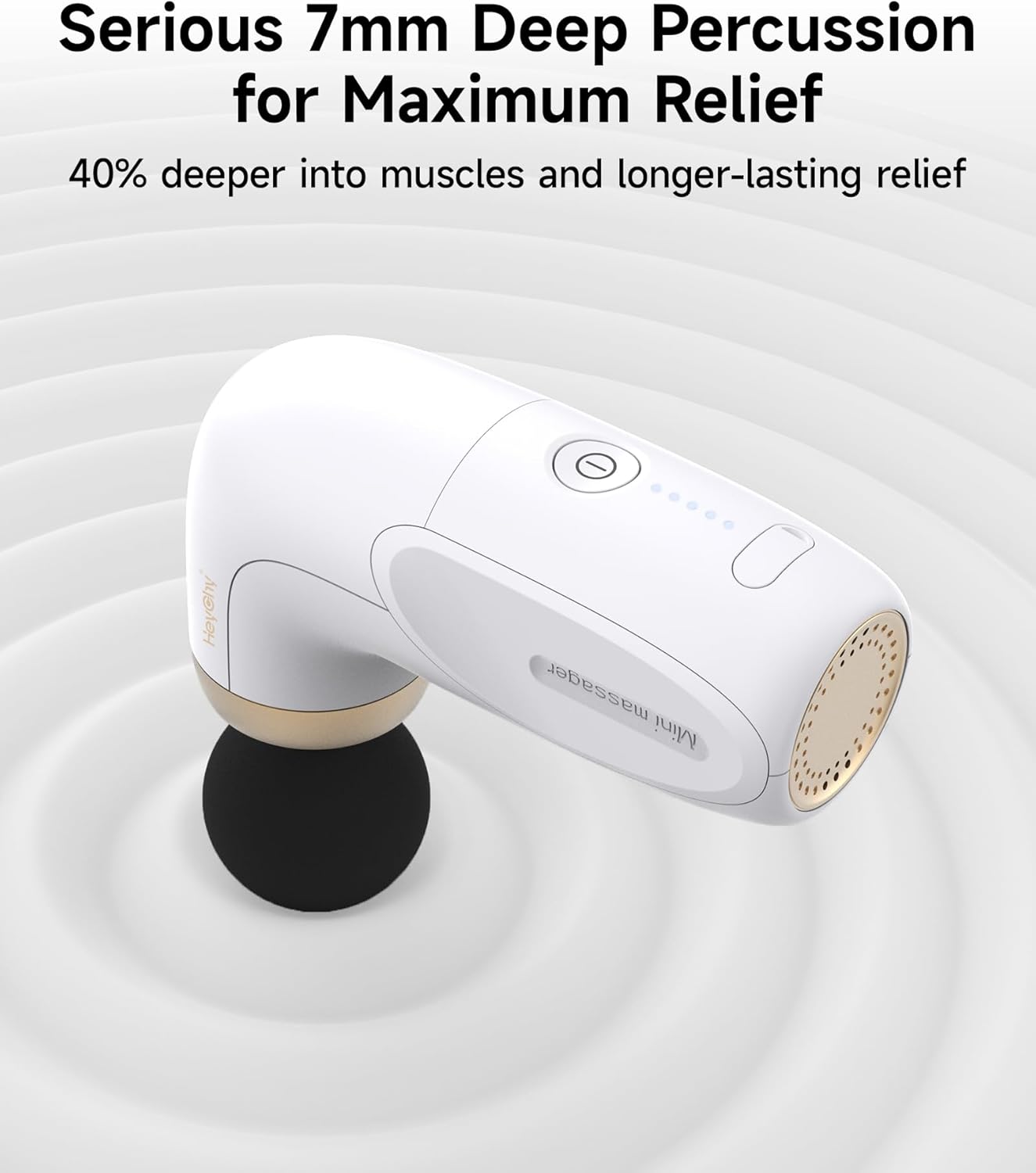 A1 Super Mini Massage Gun, Percussion Deep Tissues Muscle Massager, Compact Sports Travel Massage Gun, Portable Handheld Massager for Office Gifts for Him/Her, Home, Athletes(White)