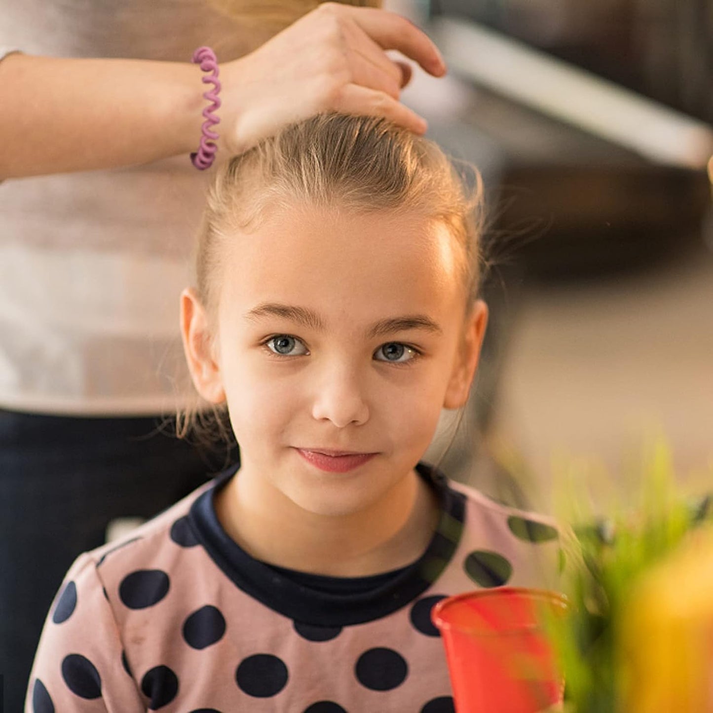 Teqifu16Pcs Hair Ties, No Crease Spiral Hair Ties Hair Bands MultiColor Waterproof Phone Cord Hair Scrunchies Hair Coils Accessories for Women Girls