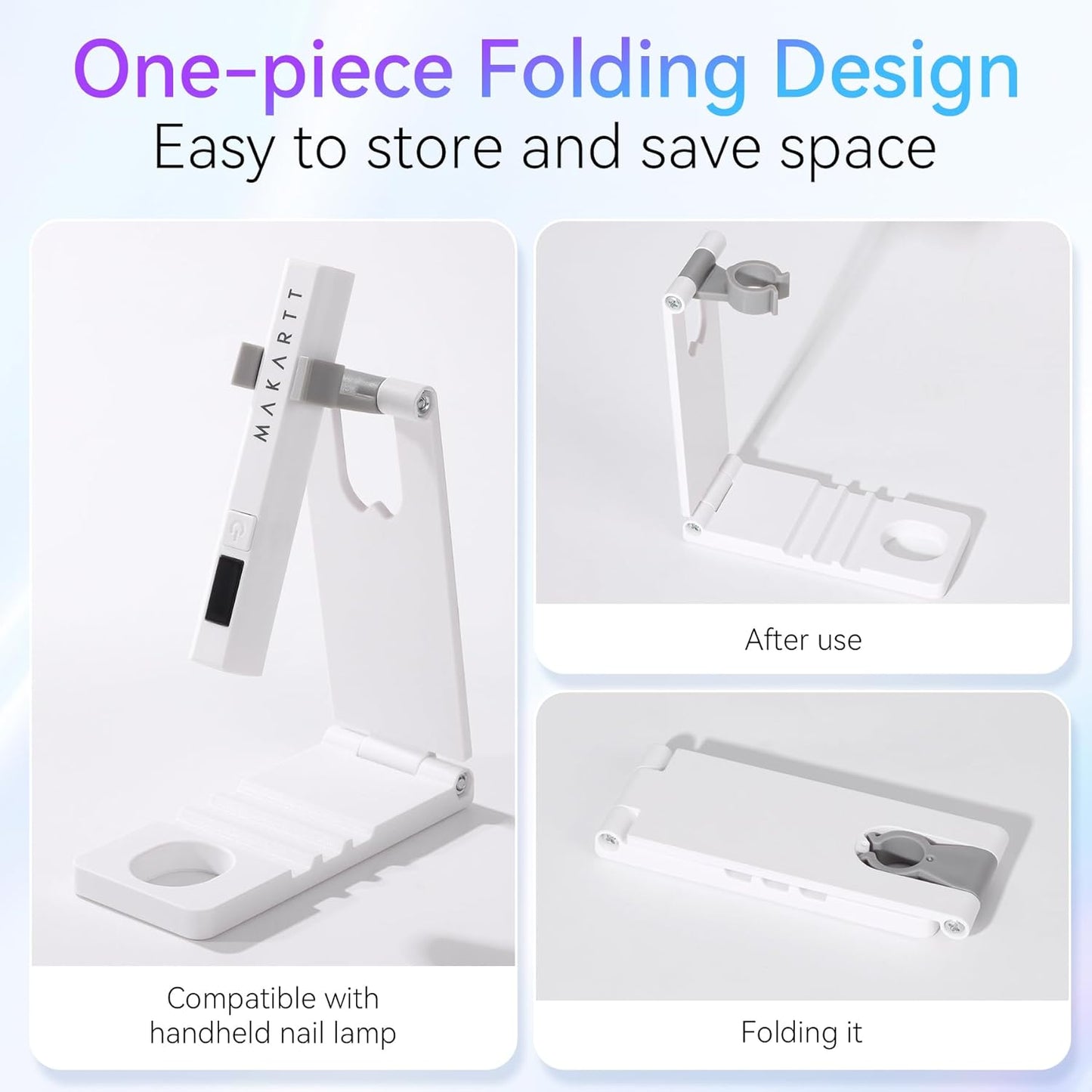 Makartt UV Nail Lamp Stand: Foldable, 360° Adjustable Rotation, Portable, Handsfree, Convenient for Gel Nails Polish Painting Home Salon Manicure