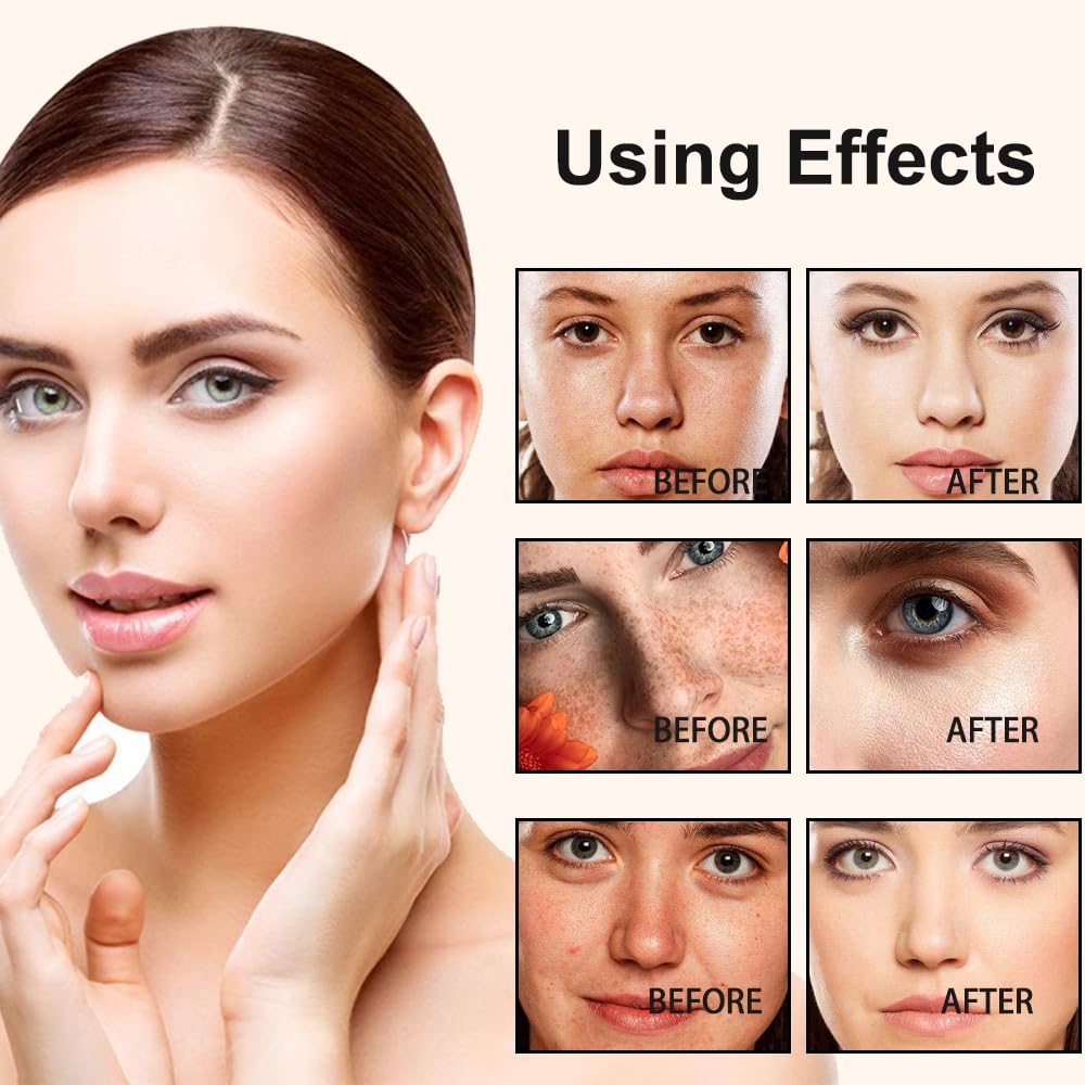 2 IN 1 Double Head Foundation Stick, Portable Makeup Color Changing Concealers, Hydrating Lightweight Foundation Stick with Brush