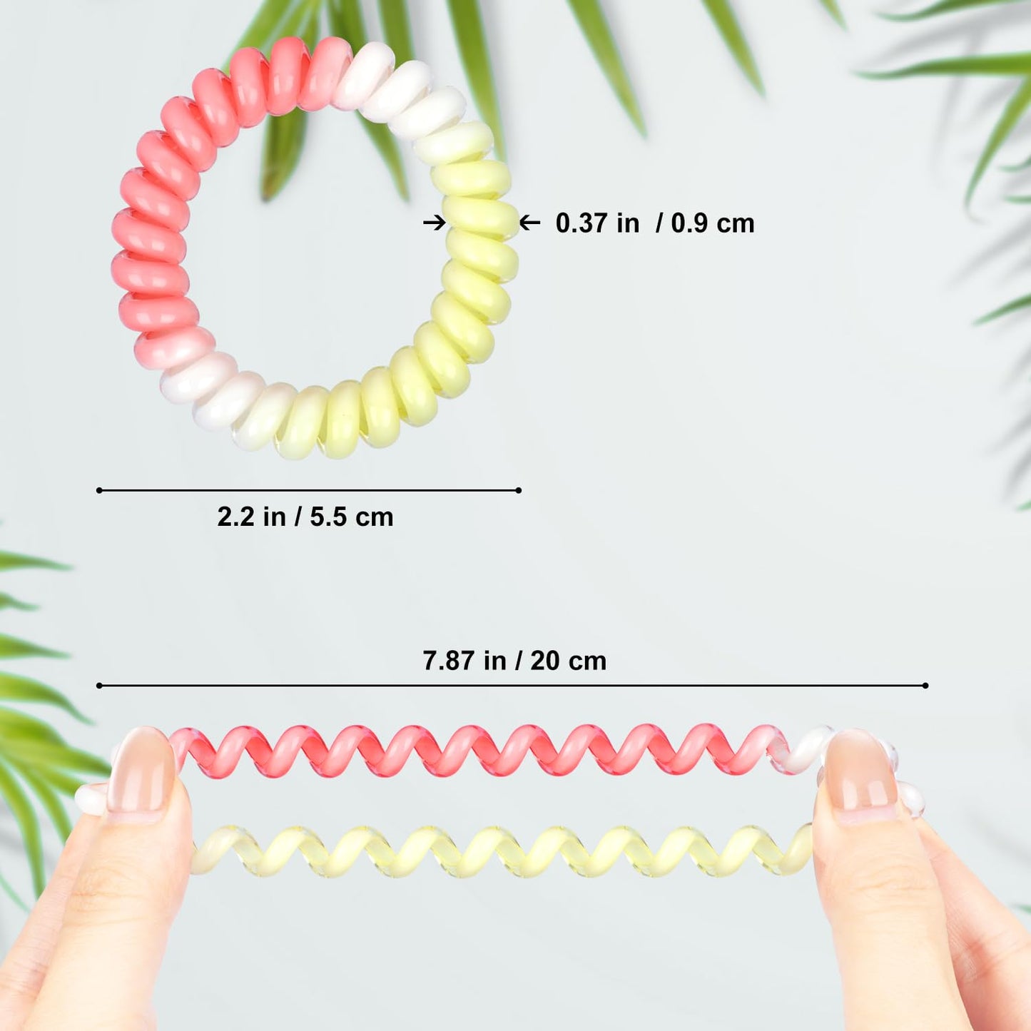 JessLab Spiral Hair Ties for Women, 10-Pack Traceless No-Damage Ponytail Holders, Coils Hair Bands for Girls, Assorted Colors