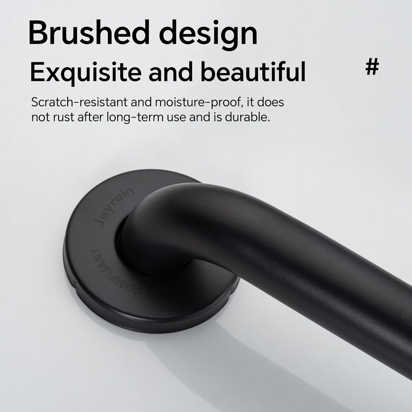 Joyrain 16-inch Bathroom Safety Grab Bar - 500lb Weight Capacity ADA Certified Anti-Slip Handle for Shower/Tub/Toilet, Elderly & Disabled Assist (Matte Black, 24 inch)