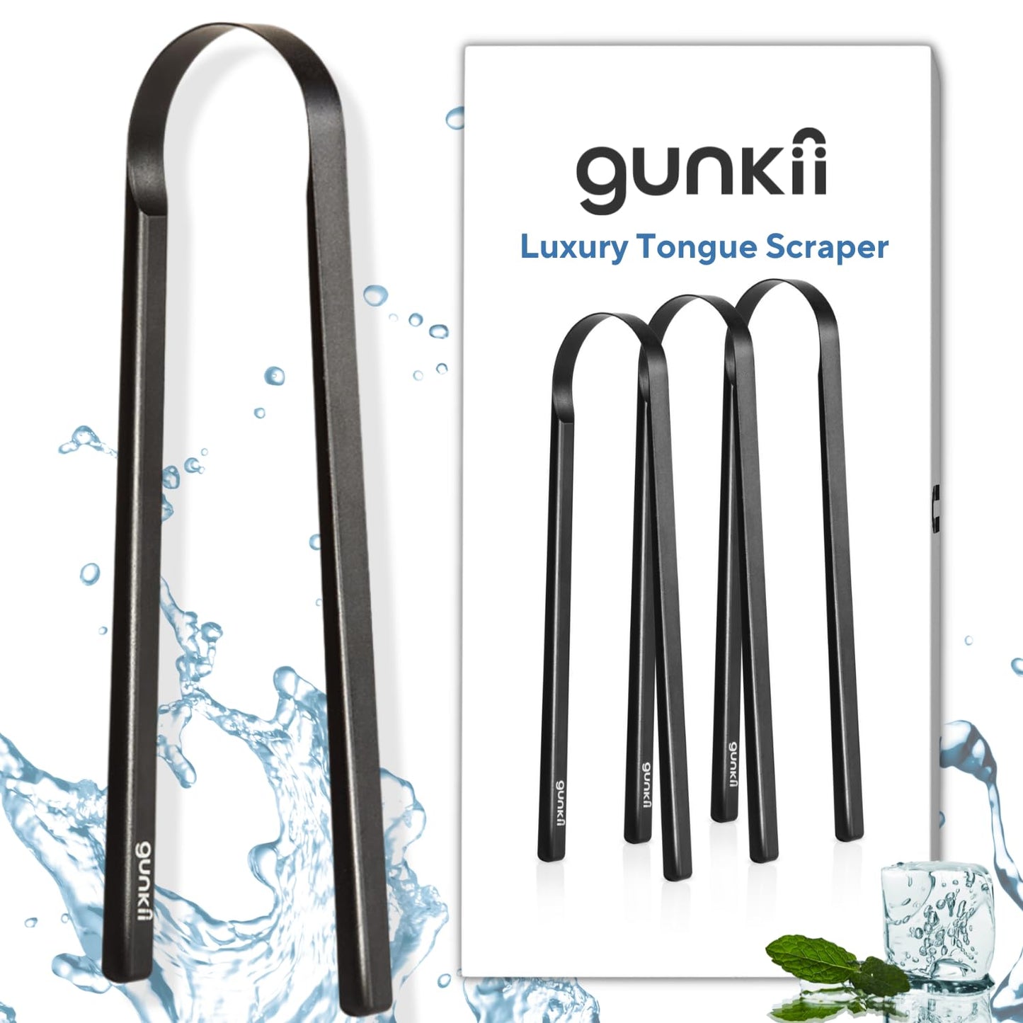 Tongue Scraper, Tongue Cleaner for Adults and Kids, Fights Bad Breath, Metal Tongue Scraper, Great for Oral Care, Oral Hygiene, Ayurveda Tongue Scraper, Hygiene Luxury Black Tongue Scraper. (3 Pack)