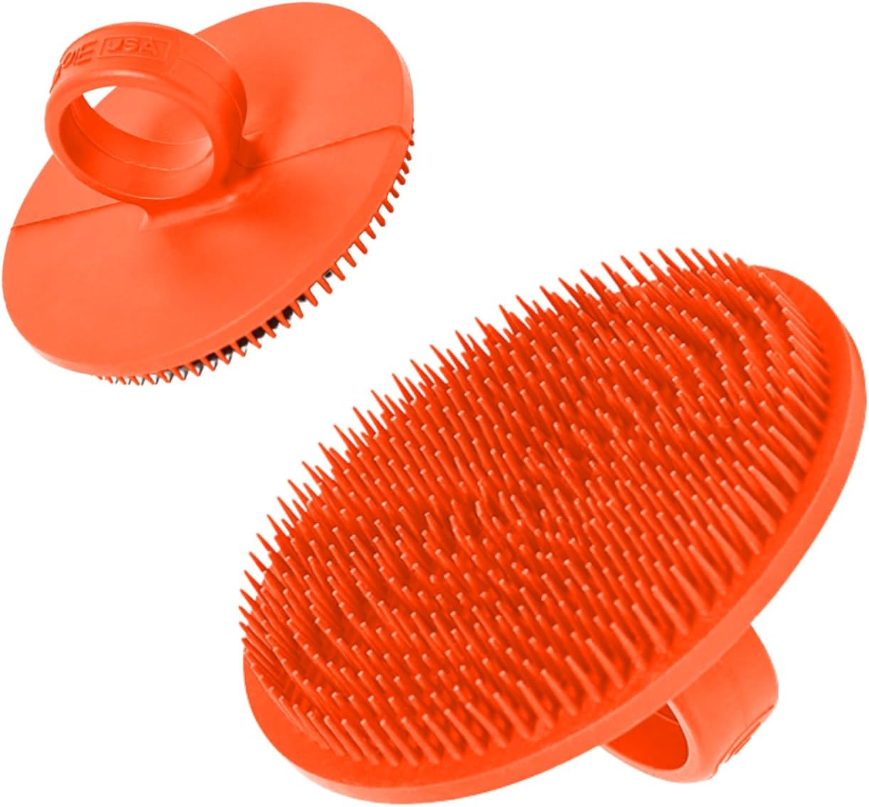Boie USA Face Scrubber - Handheld Facial Tool - Softer Than Silicone Face Brush, Hypoallergenic, Gentle Exfoliation for Sensitive Skin. BPA- & Latex-Free, Made in The USA & Easy to Clean (Orange)