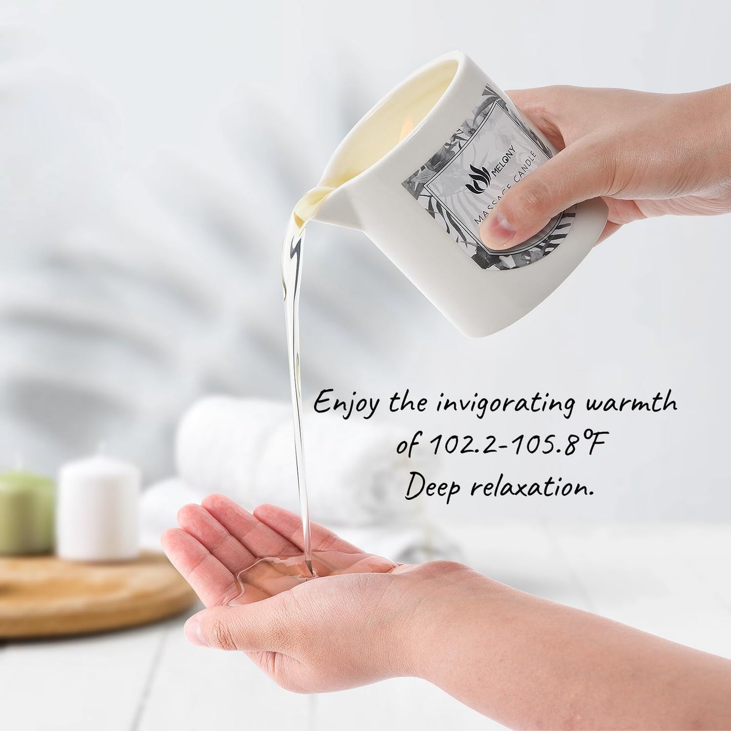 MELONY Soy Massage Oil Candle | 8.1Oz | Perfect Intensive Skin Treatment Candle | Moisturizing Luxurious Relaxing Essential Oil Body Massage Candle for Home Spa (Sweet Orange)