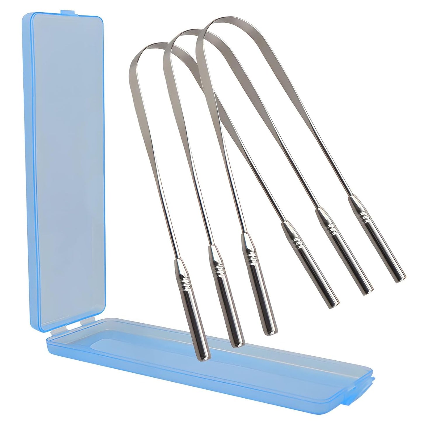 3 PCs Medical Grade Tongue Scraper by Vastmed | Stainless Steel Tongue Cleaner, Metal Tongue Scraper with Travel Bag | Tongue Scrubber for Bad Breath, Boost Oral Hygiene