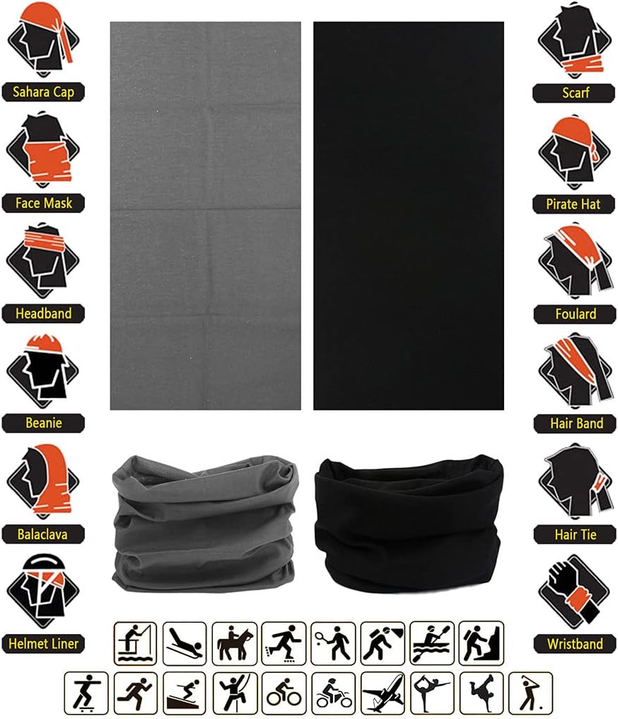 Headband Neck Gaiter Head Wrap Headwear Face Mask Magic Scarf Bandana for Men and Women