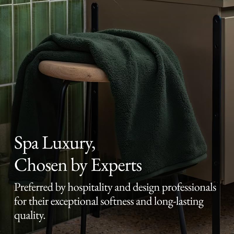 Italic Ultraplush Luxe 6 Piece Towel Set – 2 Bath Sheets, 2 Hand Towels, 2 Washcloths – 800GSM Soft, Highly Absorbent & Quick Drying, Resort Grade 100% Australian Cotton Towels (Deep Forest)