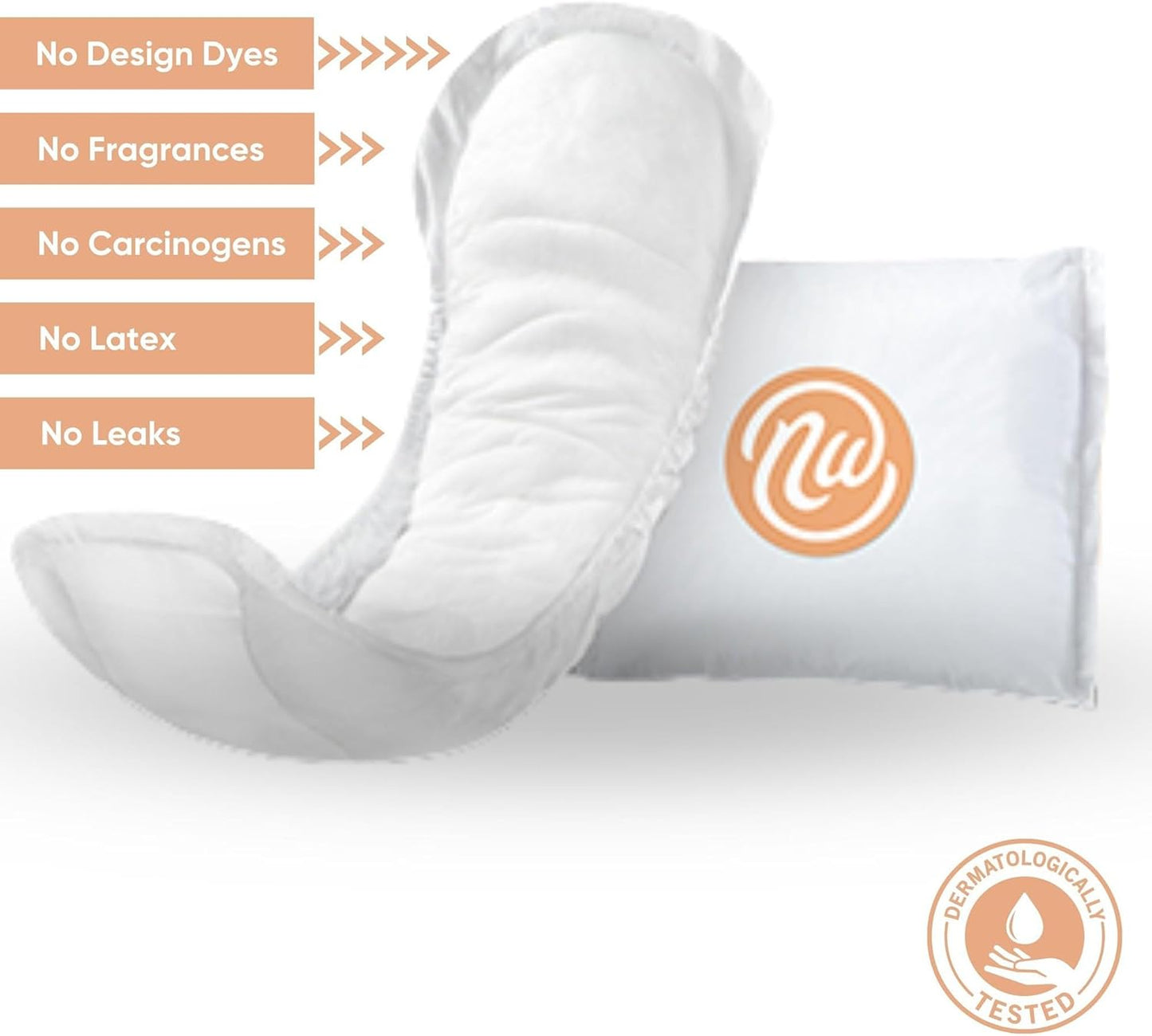 Nexwear Incontinence Pads for Women, Skin-Safe Design, Moderate Absorbency Bladder Control Pads for Leaks, Disposable, Discreet, Individually Wrapped, 10 in, 30 Count, 1 Pack