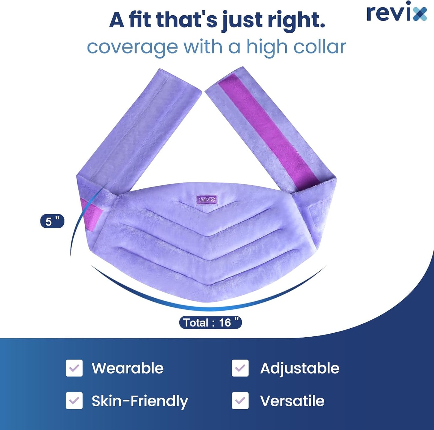 REVIX Microwave Heating Pad for Back with Moist Heat, Extra Large Microwavable Heated Wrap for Lumbar, Waist, Stomach, Shoulder and Neck Hot or Cold Pack, Reusable, Portable