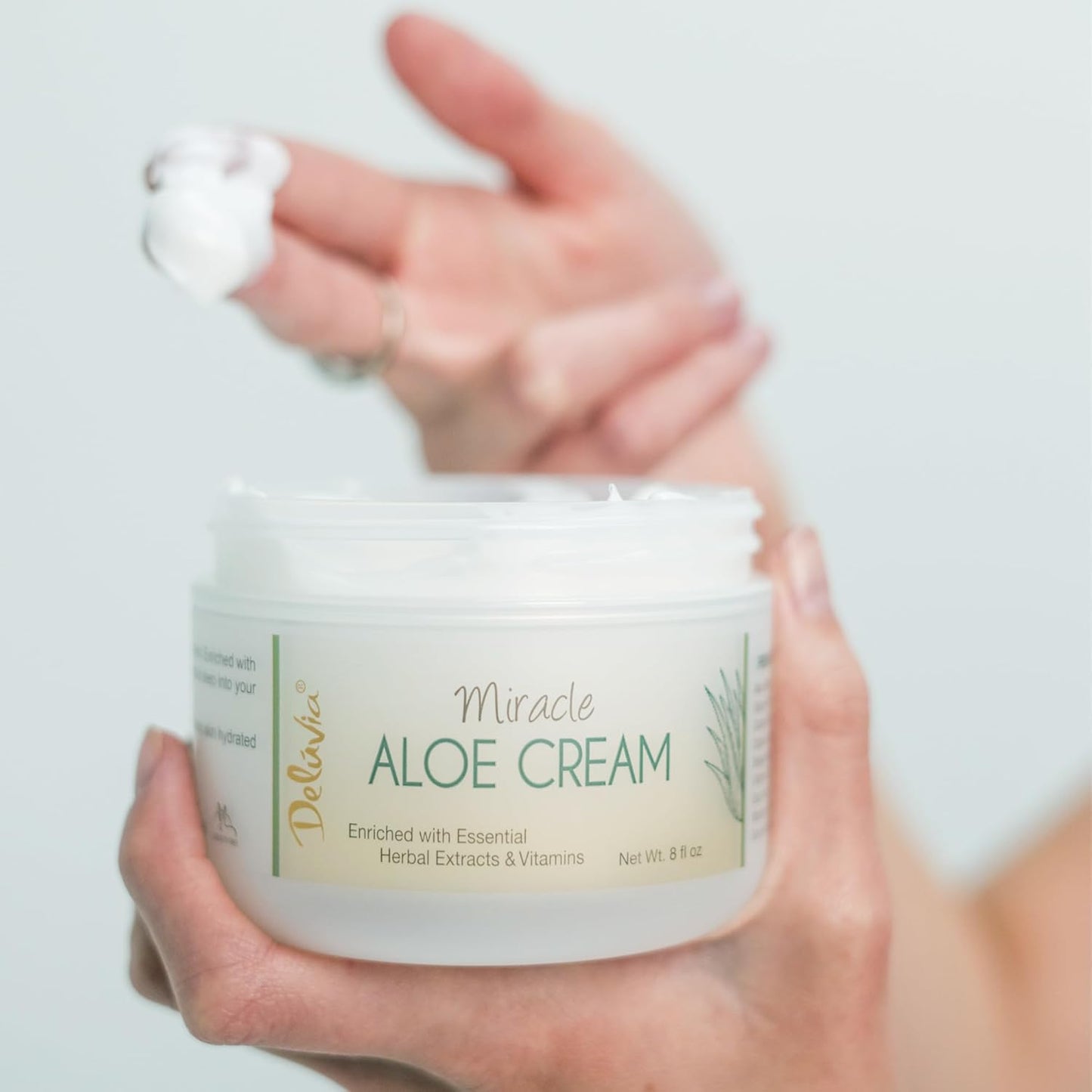 Deluvia Miracle Aloe Cream | Face & Body Moisturizer with Vitamin E & Organic Aloe Vera (2 Ounce (Pack of 1), Unscented)