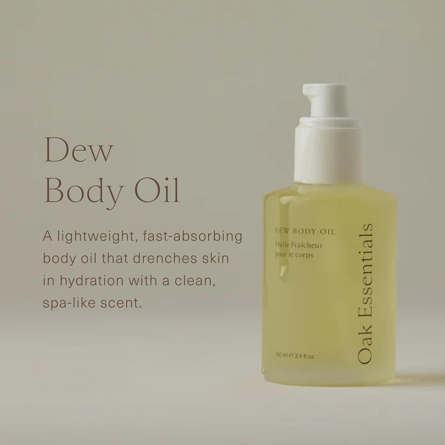 Oak Essentials Dew Body Oil | Nourishing Daily Body Oil for Radiant, Supple Skin with Borage Seed Oil, Cedarwood, and Sweet Almond Oil, 3.4 Fl Oz