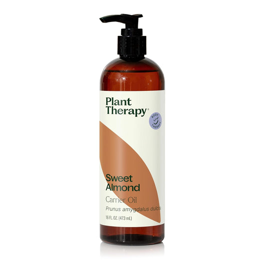 Plant Therapy Sweet Almond Oil - for Skin, Hair, Body, Face & Baby - Natural Moisturizer, Massage & Aromatherapy Carrier Oil 100% Pure, Cold Pressed California Almonds, Made in USA, 16 oz