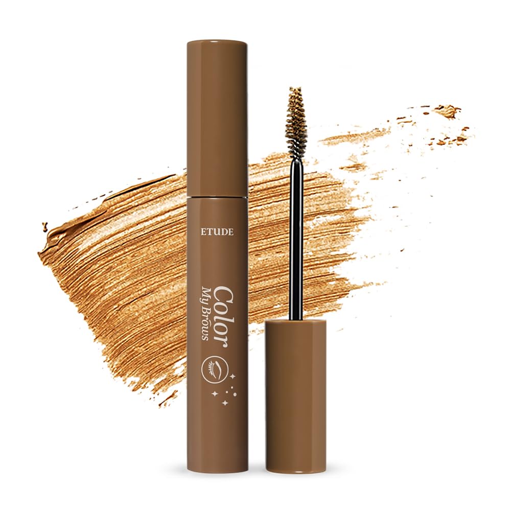 ETUDE Color My Brows Big Size, Brow Mascara, 3D Natural Coloring, Beeswax & Carnauba Wax, Moisturizing Brow Care, Eyebrow tint, Soft Gel Texture, Korean Makeup, Beauty, Natural Brown (0.304 Fl Oz)