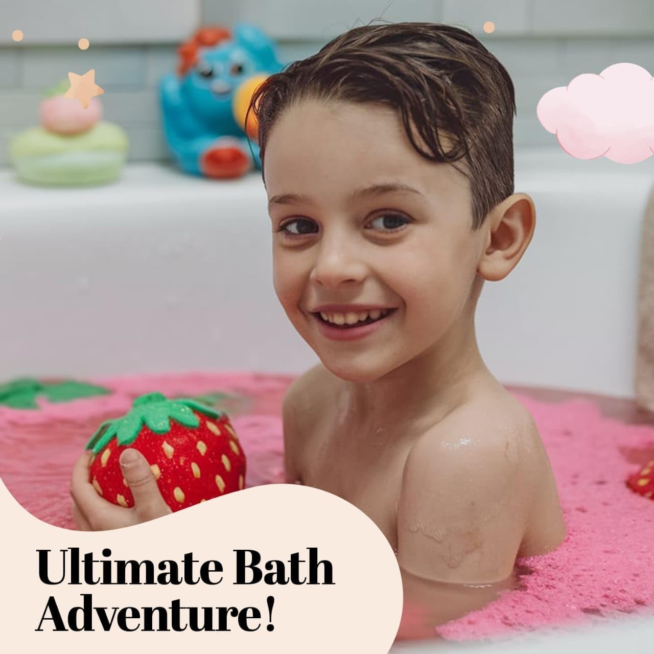 Bath Bombs for Kids Age 3+, Boys Girls Teens with Surprise Inside Fruit Shaped Large Colorful, Natural & Non-Toxic for Birthdays, Girls Spa and More
