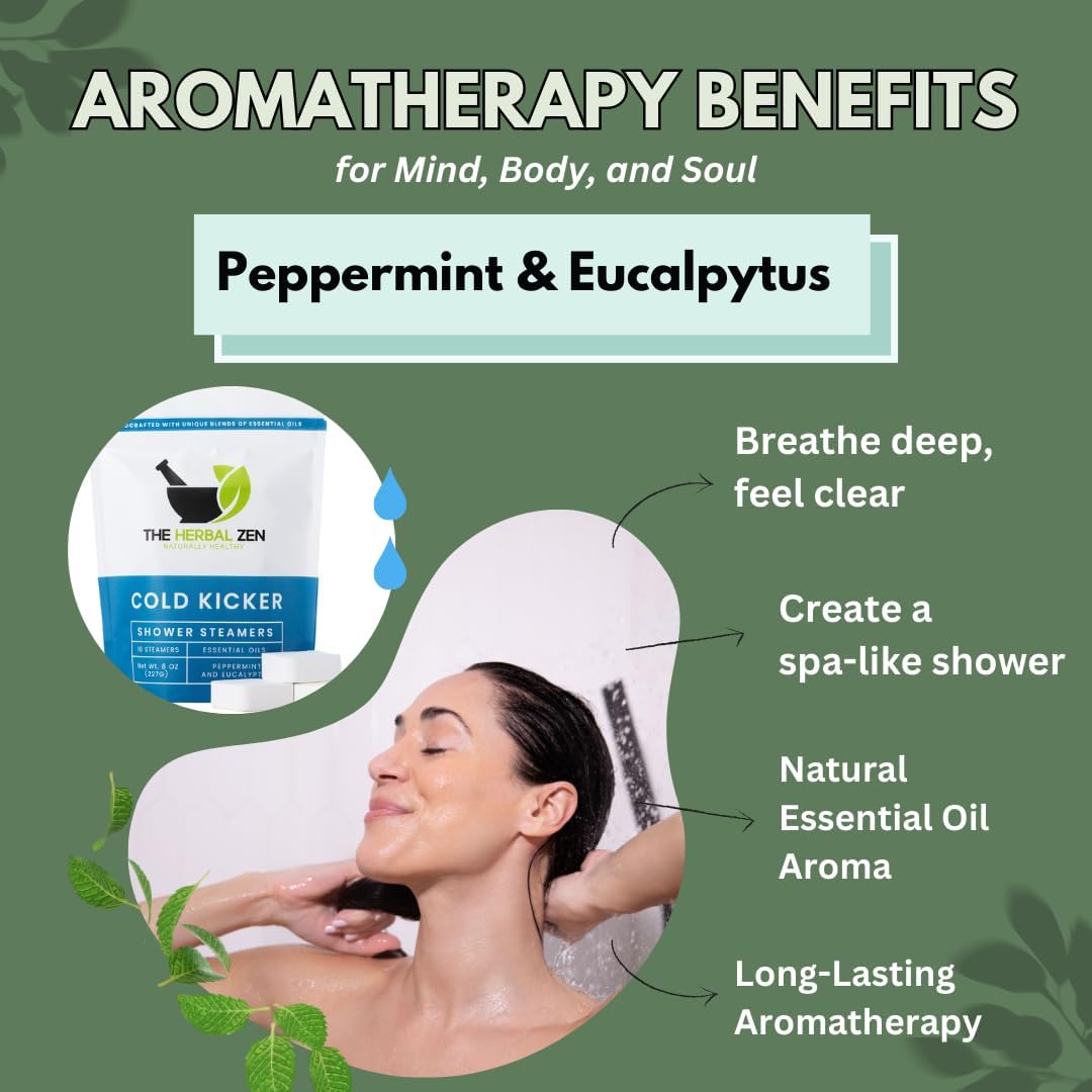 Cold Kicker Shower Steamers Aromatherapy, Eucalyptus Shower Steamer, Shower Bombs Made in The USA, Menthol Shower Steamer, Self Care Gifts, Mothers Day Gift, Shower Steamers for Women and Men