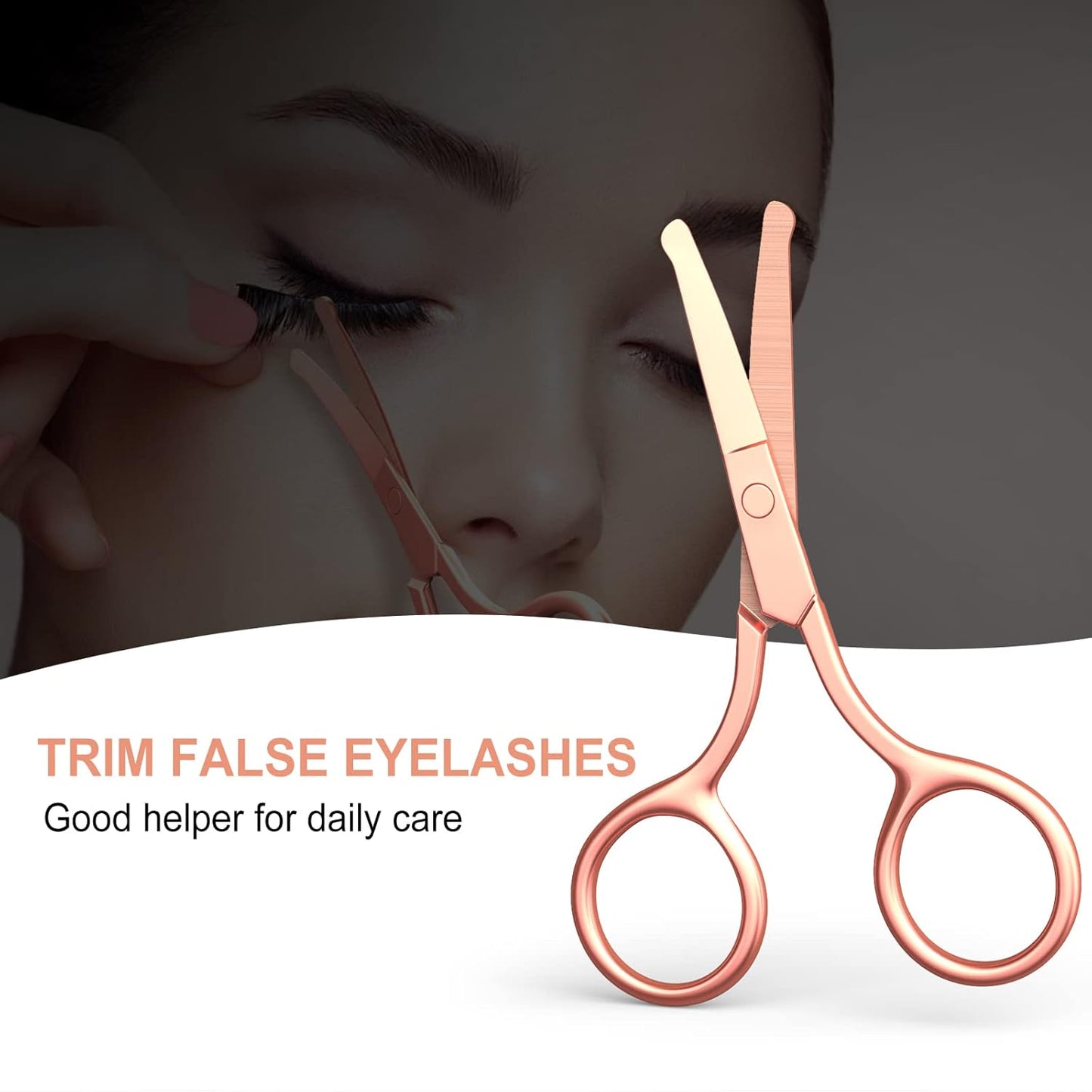 Small Scissors With Round Tip Design for Eyebrow, Nose Hair, Eyelashes, and Mustache Trimming - Gold