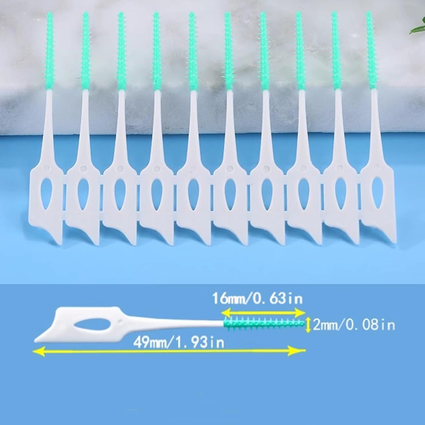 300 Pieces Dual-Use Interdental Brushes Soft Silicone, Disposable Dental Picks,Premium Dental Floss Picks for Effective Teeth Cleaning(Red)