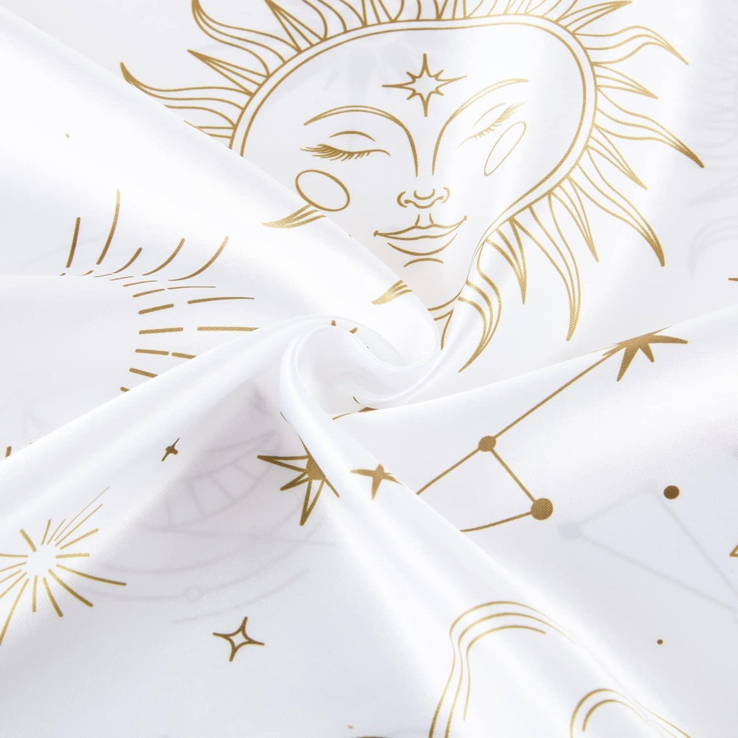 EXQ Home Silky Satin Pillowcase for Hair and Skin,Printed Pillow Cases Standard Size Set of 2 Pink Satin Pillow Case 2 Pack with Envelope Closure（ White Moon，20"x26"）