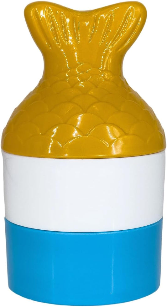 Sunscreen Applicator, Blue Fish Refillable Roll on Sponge Sunscreen Holds 2.5fl oz For Kids Women Men Outdoor Mess Free Portable Travel