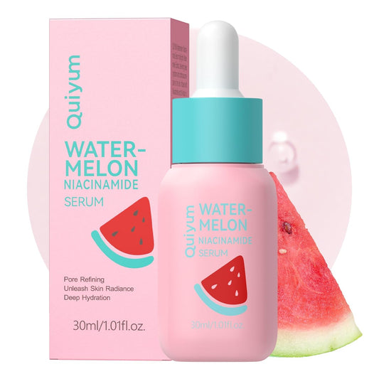 Niacinamide Serum for Face, Skin Care with Watermelon Extract & Hyaluronic Acid, Vitamin C, Hydrating, Glow, Anti-Aging, for Uneven Skin Tone, for Teens Girls Women Gifts, 1 Fl. Oz