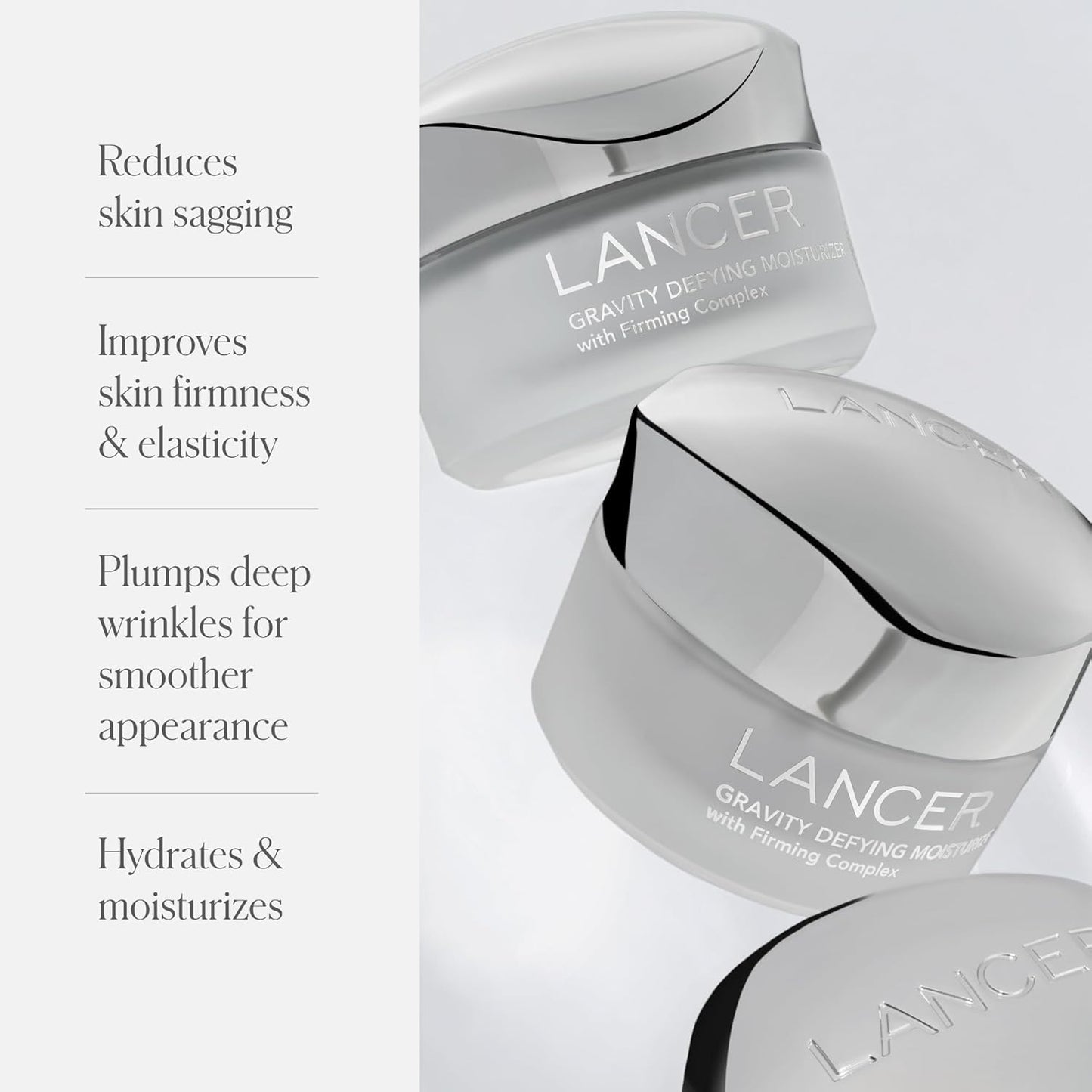 Lancer Gravity Defying Moisturizer With Firming Technology, Face Moisturizer for Women, Great at Boosting Collagen, Hydration, Anti-Aging and Firmness