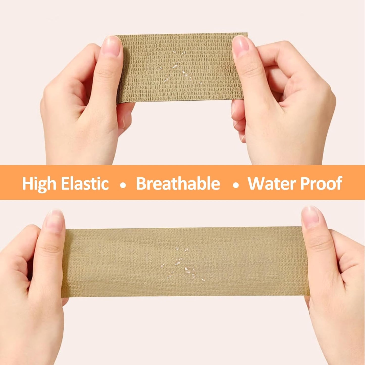 1"/2"/3" Self Adhesive Bandage Wraps, 9 Pack Skin Color Self Bandage Wrap for Wounds, Vet Wrap, Ankle Tape, Tattoo Tape Wrap, Medical Tape, Color Athletic Tape