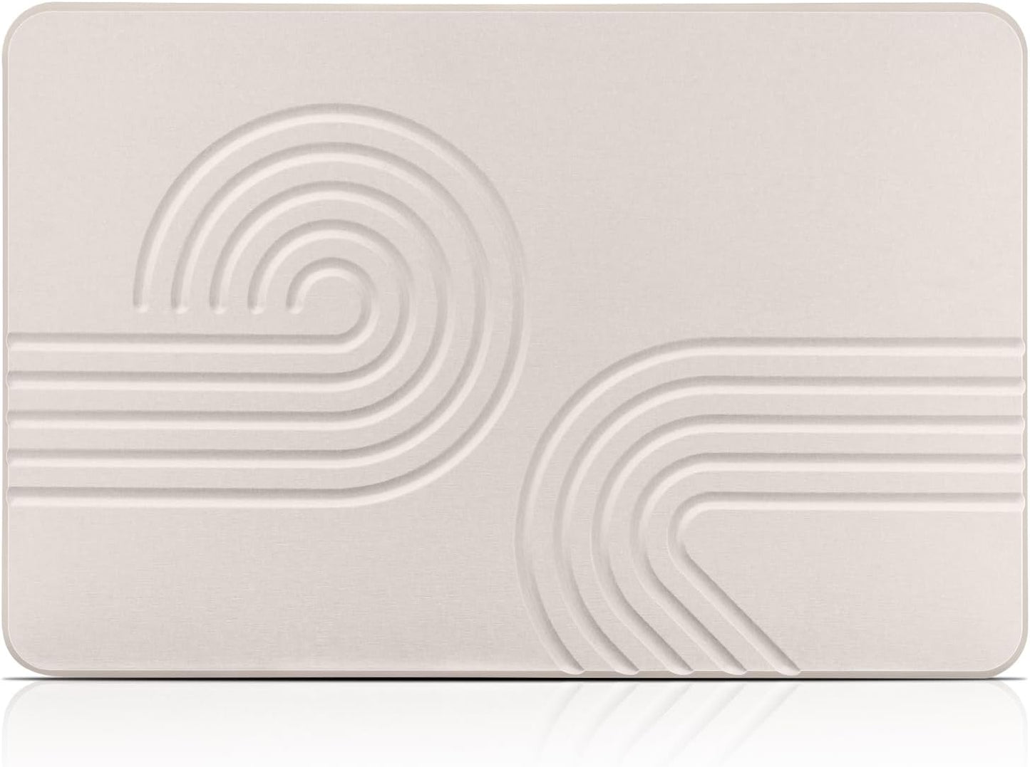 Elfcool Stone Bath Mat Diatomaceous Earth Shower Mat Non Slip Quick Dry Bath Stone Mat Super Absorbent Bathroom Floor Mat for Bathroom Kitchen Counter (Off White 02)