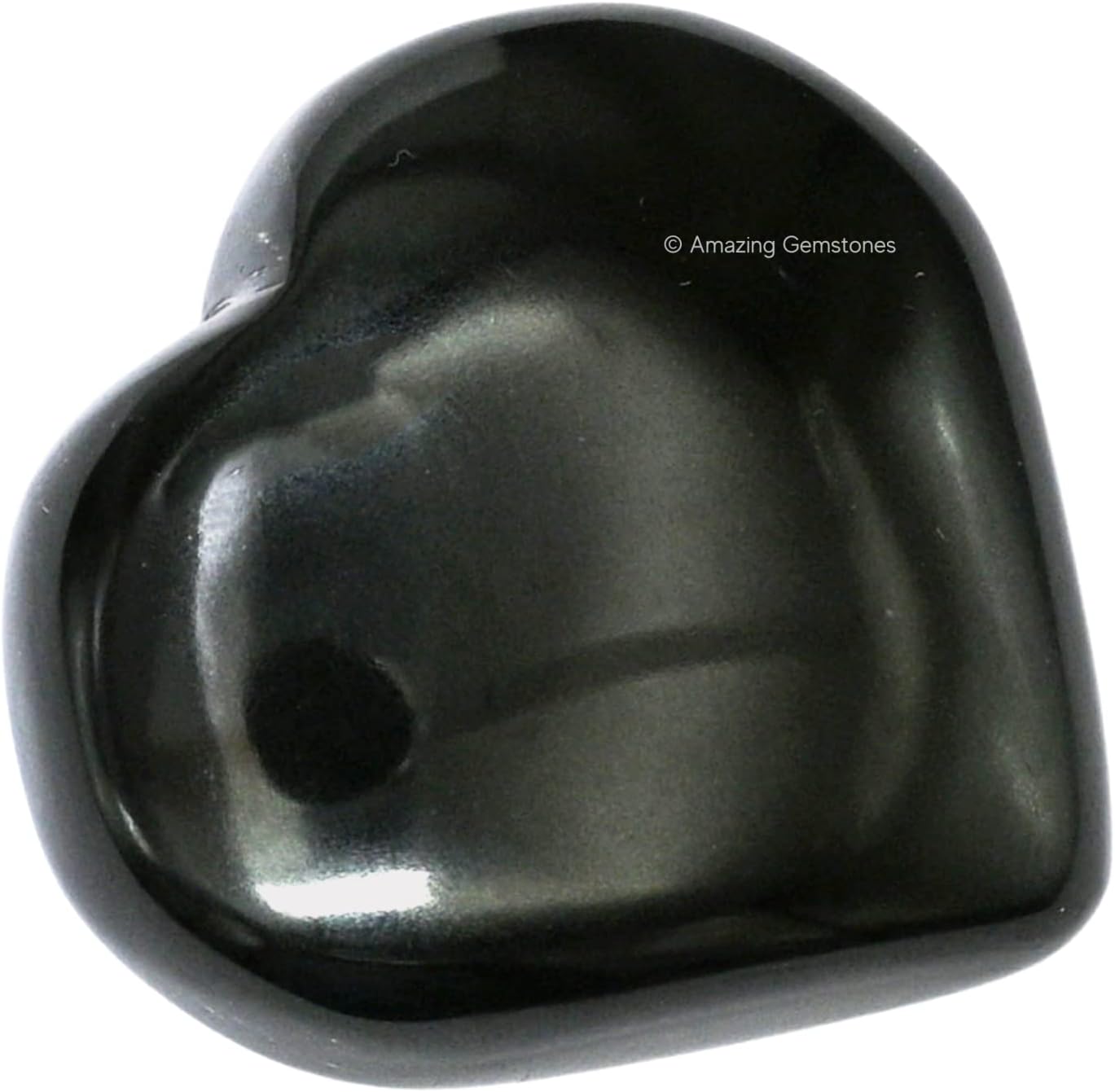 Amazing Gemstone Black Agate Crystal Heart Palm Stone - Pocket Massage Worry Stone for Natural Body Chakra Balancing, Reiki Healing and Crystal Grid