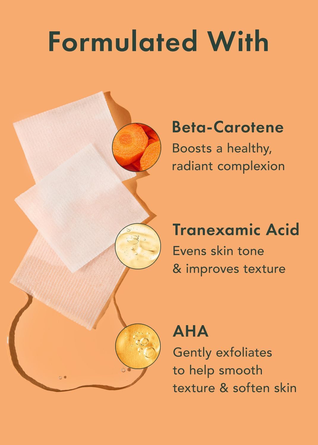 Rael Toner Pads - Cotton Pad for Face, Korean Skin Care, Dual Textured, Exfoliating and Soothing with Carotene, Niacinamide, Hyaluronic Acid, Hydrating, Vegan (70 Count)