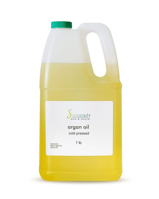 Soapeauty ARGAN OIL | 100% Natural & Pure | Cold Pressed & Deodorized | Carrier for Essential Oils, Face, Body and Skin Care, Hair Growth & Moisturizer | 7 lb