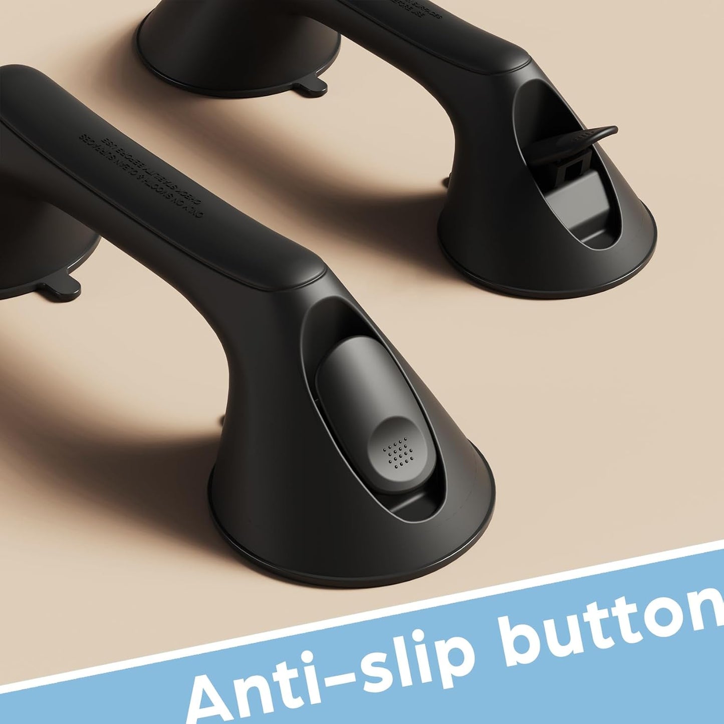 2 Pack 12 Inch Grab Bars for Bathtubs and Showers for Seniors, Heavy Duty Shower Handle for Elderly, Suction Cup Removable Handrails Handicap Bath Grip Bathroom Safety Grips （Black）