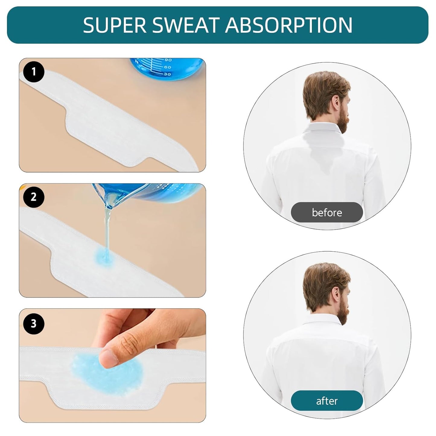 Neck Collar Sweat Pads, CANAGROW 80PCS Disposable Collar Protectors Self-adhesive Anti-Dirty Stain Shirt Neck Liner for Shirts, Absorbent Collar Sweat Stickers for Men Women